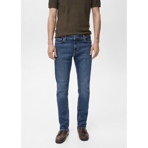 Mango MNG Men's Jan Slim-Fit Faded Dark Wash Jeans - US Size 30, 31" Inseam